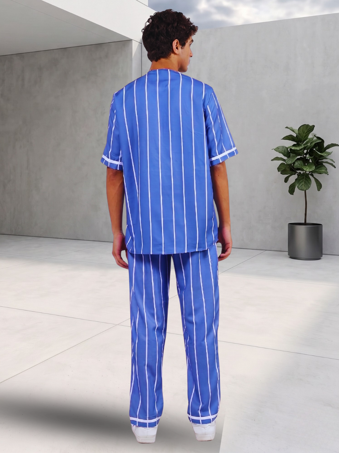 Baseball Printed Baseball Shirt & All Day Lounge Pant Relaxed Fit Co-Ord Set